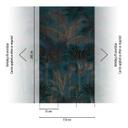 Papier peint photo palmiers jungle extensible bleu marron 159x280 cm Papier peint intissé  