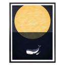 Póster Kubistika - Luna llena sobre el mar