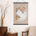 Póster de tela paloma de la paz con pequeñas flores - Bloom