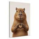 Canvasbillede Capybara med hjertehånd