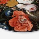 Alu-Dibond Mignon - Stilleben med blomster og ur - Rund – print på aluminium (Alu-Dibond)