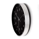 Moderne Wanduhr in Schwarz-Silber-Optik Ø30 cm