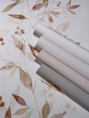 Ikke-vævet tapet blade blomstret natur mat i hvid beige