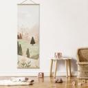 Tekstil plakat bjerglandskab med blomster - Treechild - Panorama