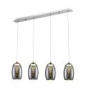 Pendelleuchte Linn, grau, 121 x 72 cm, Glas Pendellampe, dimmbar