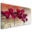 3 stykke lærredsprint, Orchid Flowers Pink