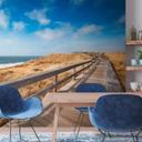 Fototapet jetty dunes blue brown - Ikke-vævet tapet 3,75 m x 2,50 m havmotiv