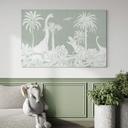 Canvasbillede Grønne urtidsverdener - Dinosaurer under palmer - Kikki Belle