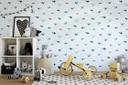 Børnetapet, non-woven tapet med illustration Kids Walls blå, farverig