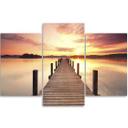 3 stykke lærredstryk, Jetty Lake Sunset