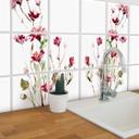 Azulejos Adhesivos flores rojas - lote de 12