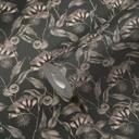 Papel pintado floral con ramas de olivo en blanco y negro - papel pintado no tejido floral con aceitunas