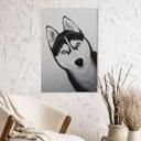 med sølveffekt Siberian husky - hundeportræt - Korenkova – print på aluminium