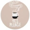 Varm kop kaffe om morgenen | Fototapet til køkkenet - EMELIEmaria - Round - vliesetapet/selvklæbende