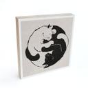 Træ dekoration blok Katte Ying & Yang - Tunaboylu