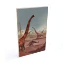 Cuadro de madera En la tierra de los dinosaurios - Marrón