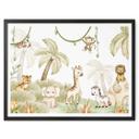 Póster infantil Oliver Robins - Simpáticos animales bajo palmeras