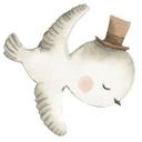 Wallsticker fugl med høj hat