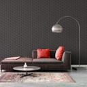 Papel pintado gráfico gris oscuro - papel pintado retro efecto 3D - papel pintado tejido-no tejido salón dormitorio