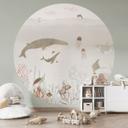 Papel pintado infantil Las ballenas y sus amigos en el mundo submarino - Oliver Robins - Round - Pap