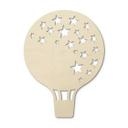 Décoration en bois de peuplier - Montgolfière avec étoiles