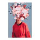 Póster de tela Mujer elegante con espléndidas flores - Polilla