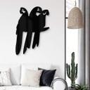 Decoración acrílica trío de loros en una rama