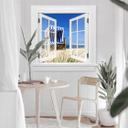 3D Wallsticker vindue firkantet - Strandstol