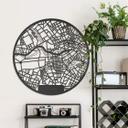 MDF - Decoración en madera mapa ciudad Berlín - Redondo