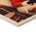 Cuadro de madera Gato de Navidad con vino - Melloi Art Prints