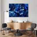 Canvasbillede, Blå glasblomster 3D