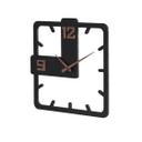 Holz-Wanduhr | MDF | mattschwarz, quadratisch, 40x40 cm