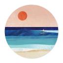 Póster chica surfista al atardecer - Rivers - Redondo