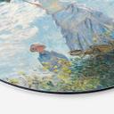 Billede Monet - Kvinde med parasol - Madame Monet og hendes søn - rund – print på aluminium
