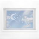 Decoración de ventana cielo estrellado