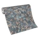 Papel pintado tejido-no tejido floral con hojas en azul