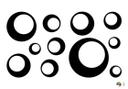 Wallsticker - 2-farvede Retro Cirkler