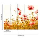 Grøn og pink non-woven tapet Designwalls FlowerMeadow natur valmuer