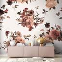 pink og hvidt non-woven tapet Designwalls FlowerBouquet roser 