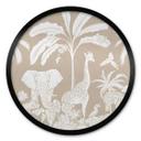 Póster Sueños de selva - La fauna africana en marrón - Kikki Belle - Redondo