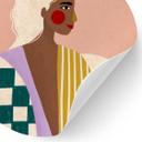 Vinilo decorativo Mujer con Muestras: Un icono moderno - Müller - Redondo