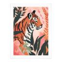 Póster Tigre en la jungla rosa - Treechild