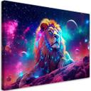 Canvas print neon løve abstraktion