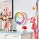 Lernuhr für Kinder Regenbogen | Wanduhr mit Lernzifferblatt | bunt, Ø25cm