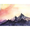 foto tapet designwalls i grå og gul non-woven tapet Mountain Paint natur 0