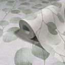 Papel pintado no tejido en hojas verdes aspecto naturaleza floral 
