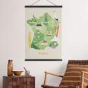 Tekstil plakat kort over Frankrig - Rivers