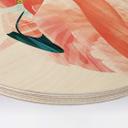 Cuadro de madera Goed Blauw - Flamenco rosa - Redondo