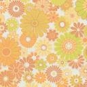 Ikke-vævet tapet med blomster gulgrøn - blomstertapet i retrostil - tapet med vintage mønster