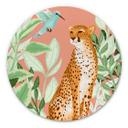 Tableau sur alu-Dibond rond Goed Blauw - Rose tropical
